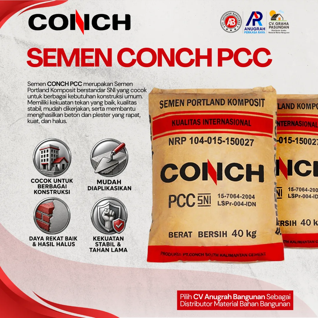 Semen Conch PCC 50 kg / 40 kg dari CONCH Cement – CV Anugrah Bangunan