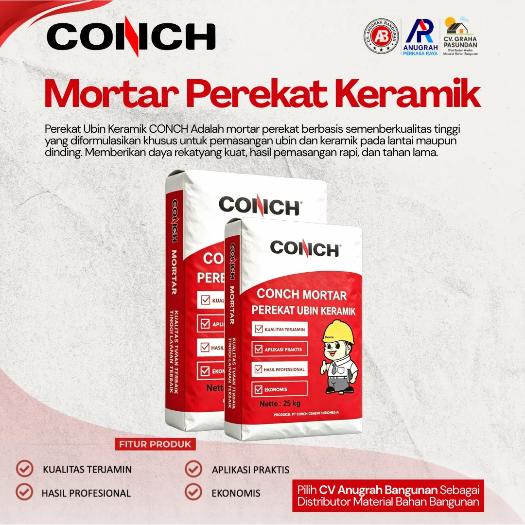 MORTAR PEREKAT KERAMIK 25 kg dari CONCH – CV Anugrah Bangunan