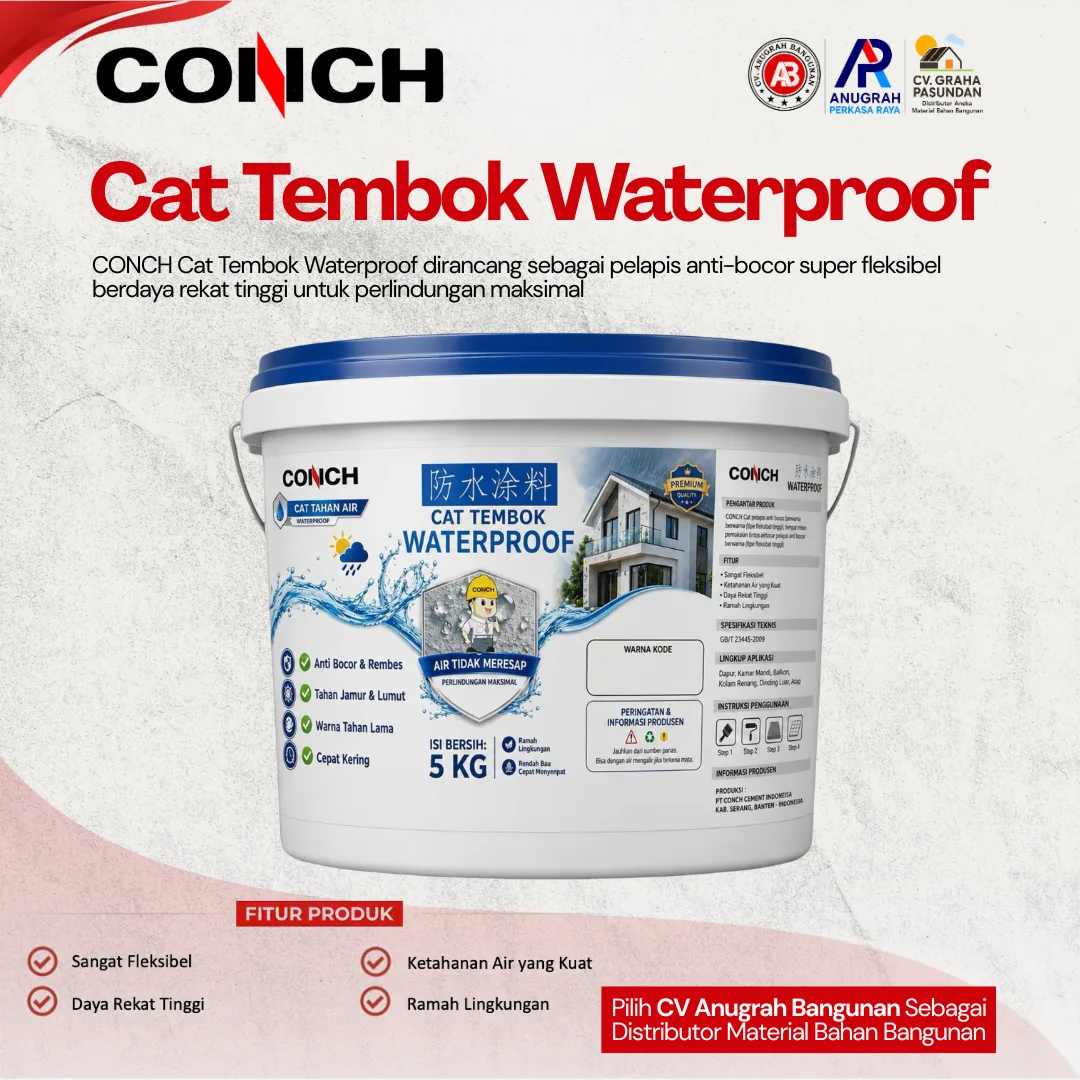 CAT TEMBOK WATERPROOF 5 kg dari CONCH – CV Anugrah Bangunan
